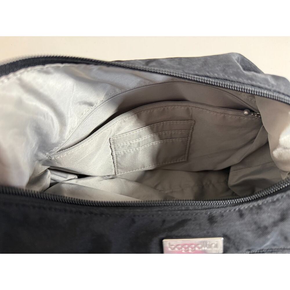 Baggallini Everyplace Crossbody Purse Shoulder Bag Black Nylon Gray Lining - Picture 7 of 7